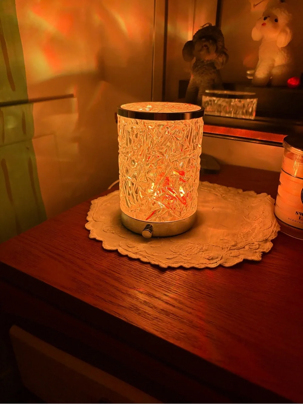 Textured Chrome Night Light- Clear